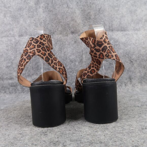 Steve Madden Shoes Womens 9 Sandals Fashion Leopard Ankle Strap Stretch Haidar - Picture 5 of 12